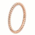thumbnail image 3 of 925 Sterling Silver Rose Gold Beaded Stackable Ring Fancy/, 3 of 8