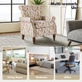 thumbnail image 4 of Wingback Armchairs Set of 2 Accent Chairs Floral Upholstered Sofa Wood Legs Lounge Seat Removable Cushion Home Living Room, 4 of 6