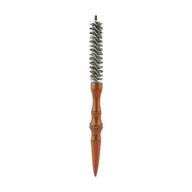 Cepillo de pelo redondo pequeño Cepillo de pelo pequeño con rodillo de madera Cepillo de peinado con mango de madera L