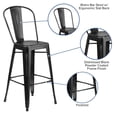 thumbnail image 3 of Bowery Hill 30" Contemporary Metal Bar Stool in Distressed Black, 3 of 9