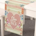 thumbnail image 4 of TIELUTT Day Table Runner with Flowers Festive Atmosphere Decorative Decorative Table Snowflake Table 108 Inches Long 60 in Table Table Linens Napkins Drapery Fabric Floral Valentine Table Runners, 4 of 5