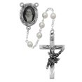 thumbnail image 1 of McVan 792DF 7 mm Pearl Like St.Therese Cross Rosary Set - White, 1 of 1