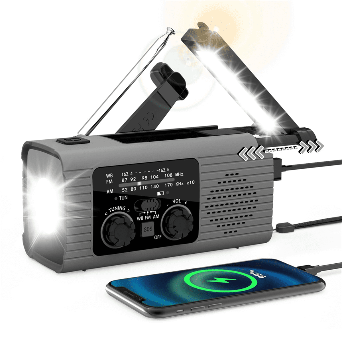 1 x Emergency Weather Radio-Gray