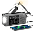 thumbnail image 3 of Emergency Weather Radio, 4000MAh Weather Alert Radio Solar Charging, Hand Crank & USB , AM/FM Radio - Gray, 3 of 9