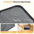 thumbnail image 4 of Dog Food Mat, Extra Large 101 x 71cm Silicone Pet Feeding Mat with Raised Edge Pet Placemat for Small, Medium, and Large Pets Non-Slip, Easy to Clean (Blue), 4 of 7