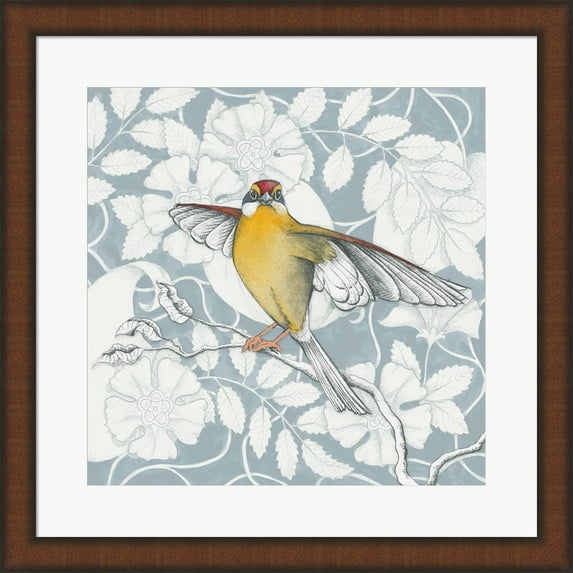 Arts and Crafts Birds IV Tone on Tone by Elyse DeNeige, Framed Wall Art, 19.75W x 19.75H