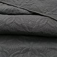 thumbnail image 5 of JML Quilt Set 3 Piece Microfiber Coverlet Shams Set, Soft Lightweight Queen, Grey Floral, 5 of 5