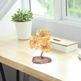thumbnail image 4 of Figura de bonsái de cristal con árbol de piedras preciosas y base, adorno de amatista Amarillo, 4 of 9