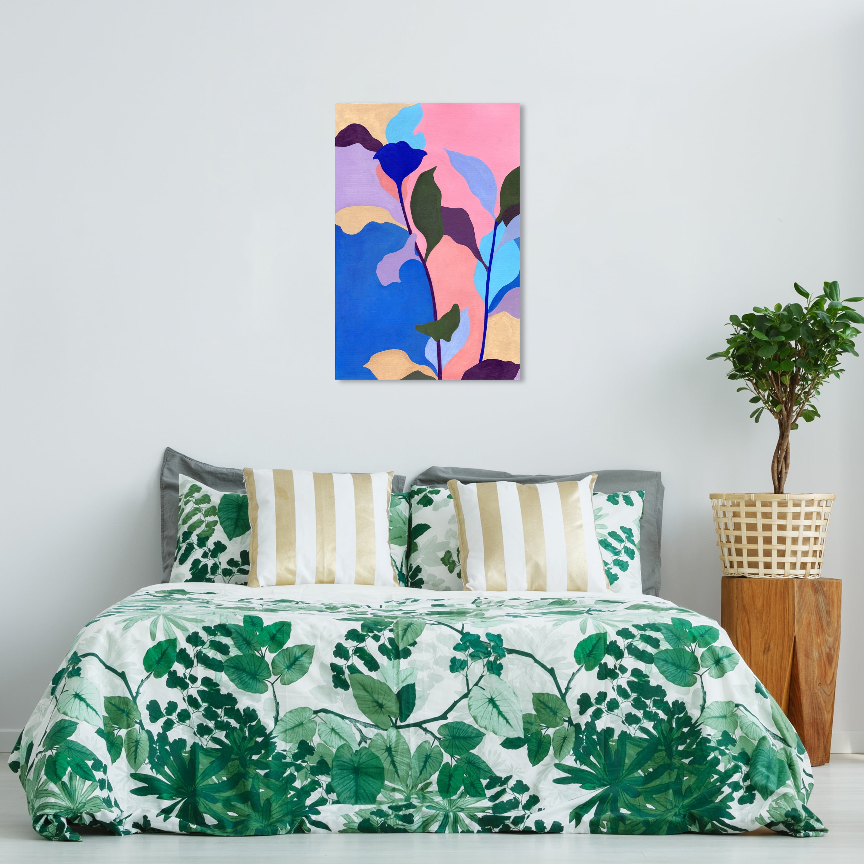 Special Plants Delivery Floral and Botanical Wall Art Print Blue 24x36