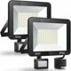 thumbnail image 1 of Lagerrensning 50W LED-strålkastare Utomhus Rörelsedetektor 2-pack, IP66 Vattentät LED-spotlight Med Detektor, 5000LM 7000K Kallvit Utomhusbelysning, 1 of 4