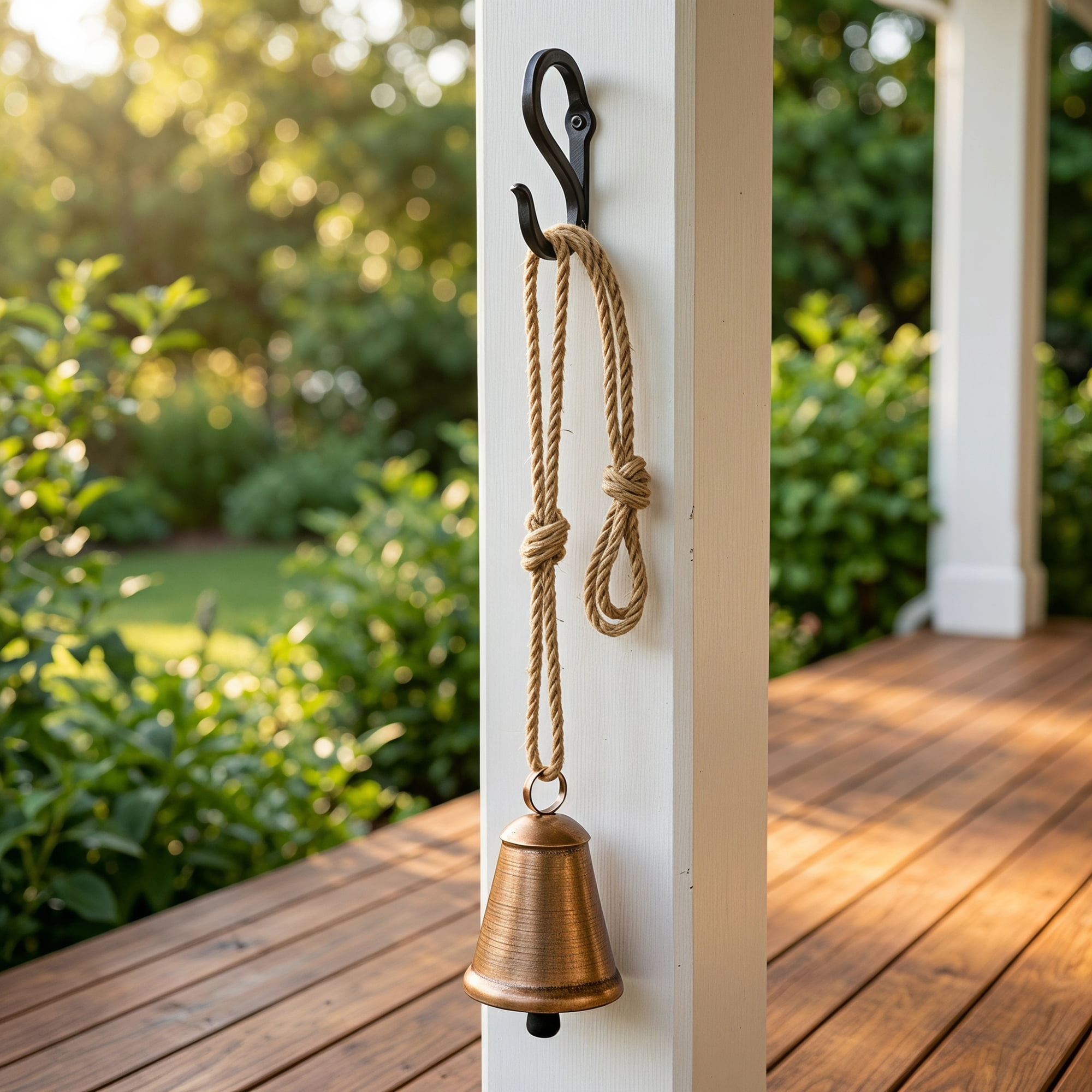 Unique Bargains Vintage Hanging Wall Decor Iron Trumpet Cow Bell Bronze 3.1" x 3.1" x 15"