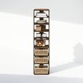 thumbnail image 6 of Furinno Compact 9-Tier Vertical Space Saving Free Standing Corner Shelf, Display Rack, Amber Pine, 6 of 6