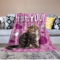 thumbnail image 5 of Cat Blanket Cute Pink Cat for You Print Throw Blankets for Couch Sofa Bed Lightweight Soft Cozy Fleece Plush Warm Flannel Bedding Blanket Cat Lover Gifts for Baby Boys Girls Kids Women 50"x60", 5 of 6