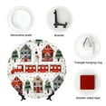 thumbnail image 4 of Balery Christmas Houses Print Bone China Decorative Plate Ceramic Dinner Plates Art Crafts with Display Stand-7in, 4 of 6