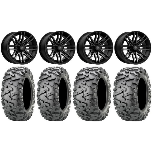 MSA Black Rogue 14" UTV Wheels 27" BigHorn 2.0 Tires Kawasaki Teryx Mule