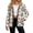 Aztec Tribal Blue Orange, variant on Women's Sherpa Lined Jacket Fleece Outerwear Funny Skeleton Cobweb Long Sleeve Halloween Fuzzy Coat, Snap Closure, Mock Neck Outerwear, Y2K Open Front Clothing, for Vacation, Medium