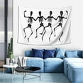 thumbnail image 2 of Skeletons Dance Tapestry, Halloween Death Bones Wall Hanging Tapestries Dorm Room Home Decor, 60" x 40", 2 of 7