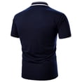 thumbnail image 3 of Birdeem Men Casual Button Short Sleeve Patchwork Turndown Pullover T-Shirt Tops, 3 of 9