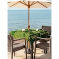 thumbnail image 2 of Outdoor Tablecloth with Umbrella Hole and Zipper, Happy St. Patrick's Square Table Cloth 60x60 Inch Waterproof Tablecloth, Green Shamrock Shoots Coin Vintage Country Picnic Table Cover for Patio, 2 of 7