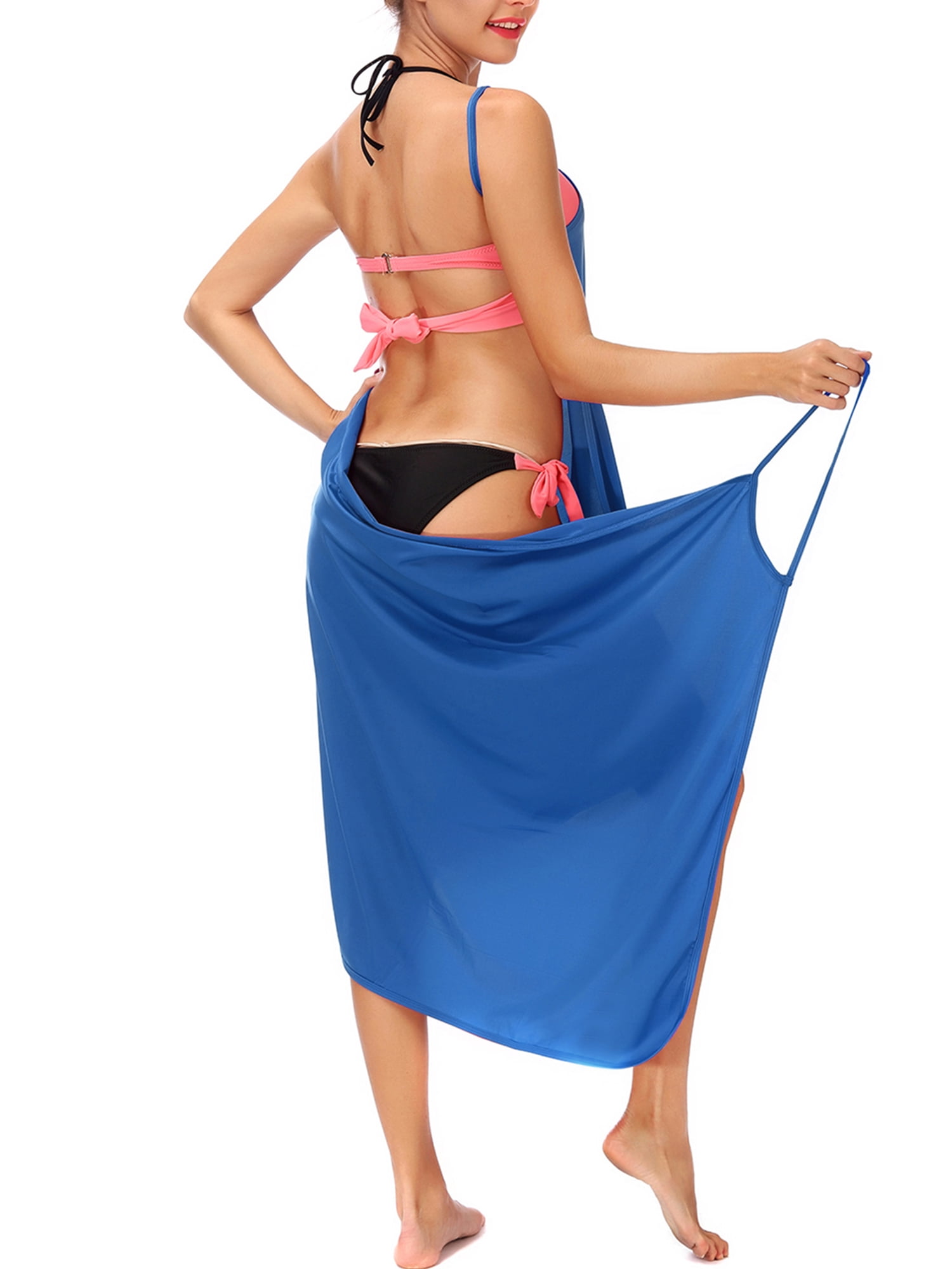 spaghetti strap cover up beach backless wrap long dress Women's V Neck Jewel Maxi Dress With Spaghetti Straps Cover Up main image 0