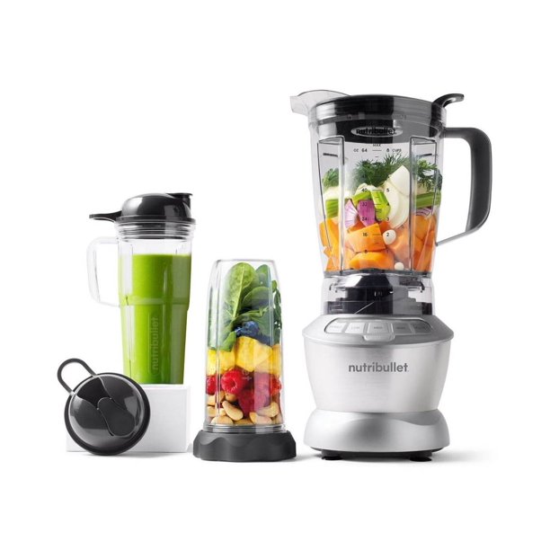 Magic Bullet Nutribullet 10 Watts Blender Combo With Single Serve Cups Silver Refurbished Walmart Com Walmart Com