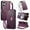Purple, variant on Decase Anti-Scratch PU Leather Wallet Case Compatible with iPhone 16 Pro Max,Shockproof Magnetic Buckle Hybrid Case Cover with Zipper Pocket Credit Card Slot Cash Slot Wrist Strap Lanyard,Black