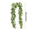 thumbnail image 3 of Luxcidy Artificial Eucalyptus Greenery Plant, Fake Silver Dollar Leaves Garland Wreath Fake Vines with White Flowers Table Runner for Wedding Arch Home Party Mantle Decor (C), 3 of 6