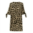 thumbnail image 4 of Celmia Womens Dresses Half Sleeve Leopard Printed Mini Dress, 4 of 6
