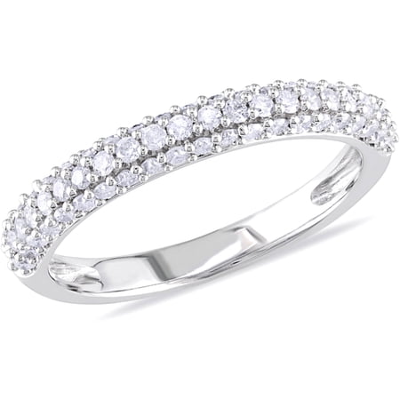 1/2 Carat T.W. Diamond 10kt White Gold Semi-Eternity Anniversary Ring