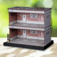 thumbnail image 3 of Acrylic Garage Show Case 1:64 Scale Tabletop Decors LED Lights 1/64 Red Brick Double Layer, 3 of 8
