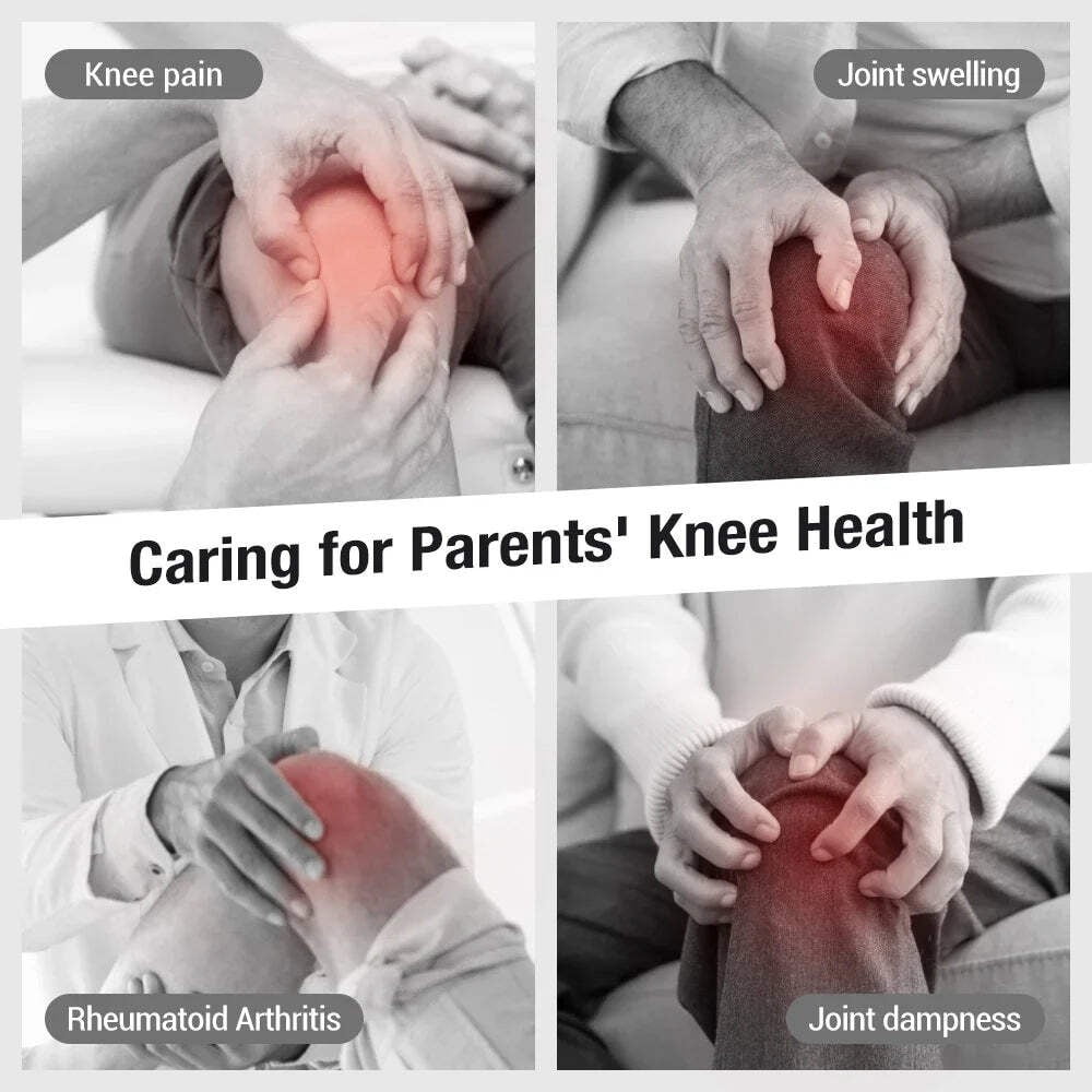 4-in-1 Cordless Knee Massager with Heat, Vibration, Air Compression & Red Light, Rechargeable Wrap for Soothing Joint Comfort and At-Home Relaxation