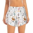 thumbnail image 2 of KLL Fall Rabbit Pattern Shorts Women,Athletic Shorts High Waisted Running Shorts Pocket Sporty Short Gym Elastic Workout Shorts-Medium, 2 of 7