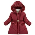 thumbnail image 4 of Zhlaeerr Kids Toddler Winter Jacket Coats for Girls,Teen Girls Long Fleece Coats Hooded Parka Waterproof Coats Big Little Girls Mid-Length Winter Outerwear Zipper Thickened Warm Snow Jacket for 4-14Y, 4 of 17