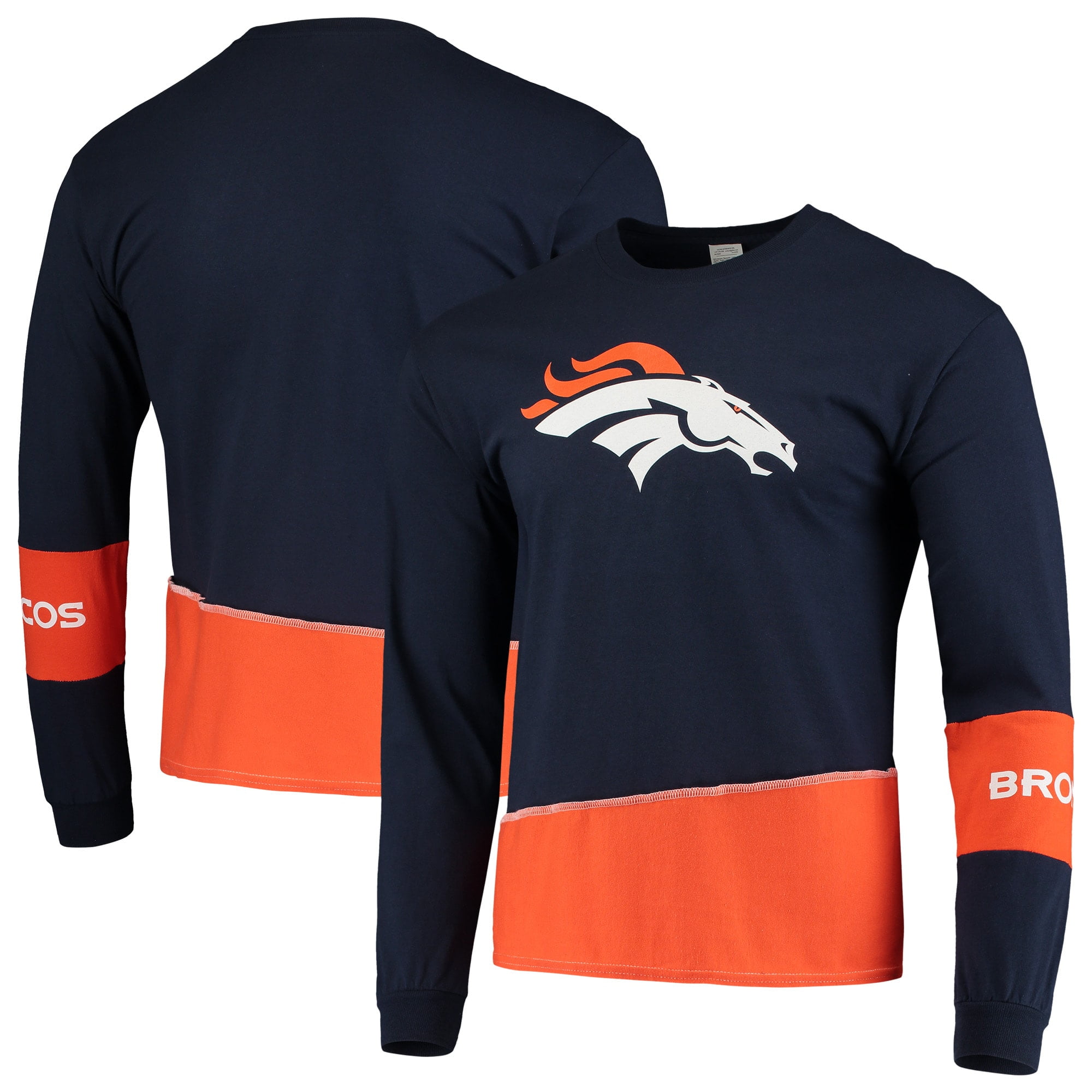Denver Broncos Refried Apparel Upcycled Angle Long Sleeve TShirt