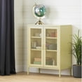 thumbnail image 3 of South Shore Crea, Contemporary Metal Mesh 2-Door Accent Cabinet, Yellow, 3 of 14