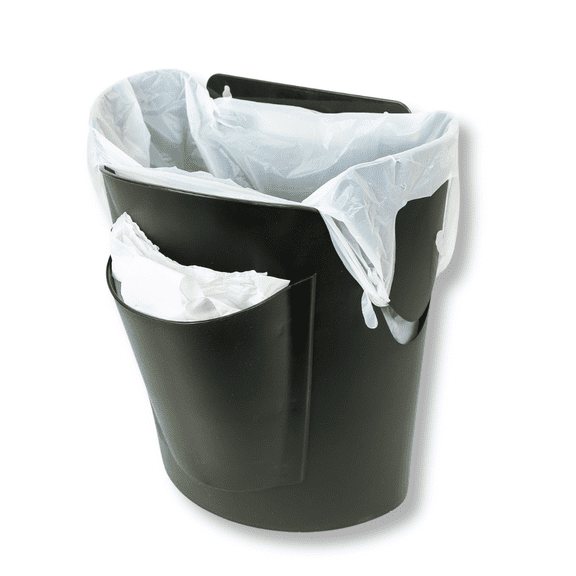 Mountable Grocery Bag Trash Can – Reuse Standard Grocery Store T-Shirt Bags with Small Bathroom/Undercabinet/Hangable Garbage Basket