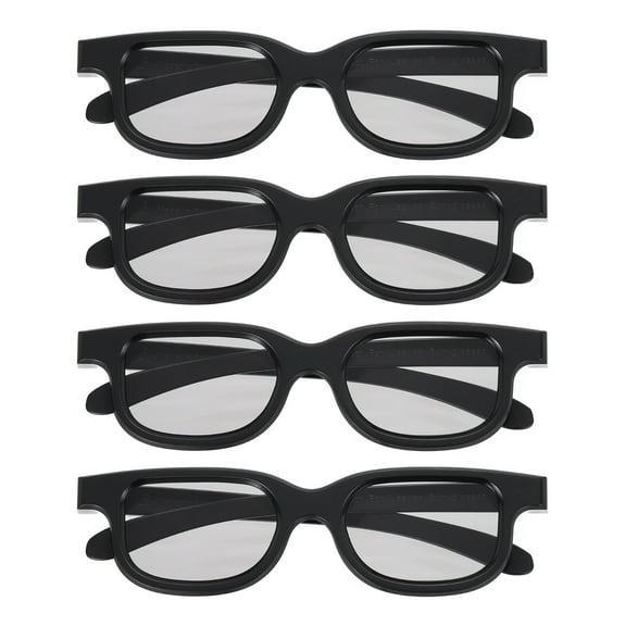 4pcs Polarized 3D Viewing Glasses, Passive Circular 3D Glasses,Black