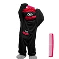 thumbnail image 2 of Monster Onesie Animal Pajamas Cosplay Costume with Slippers and Comb, Big Eyes Wide Mouth Monster Jumpsuit, Funny Character Outfit, Halloween Costume for Couples, Parties and Events, Black:L, 2 of 5