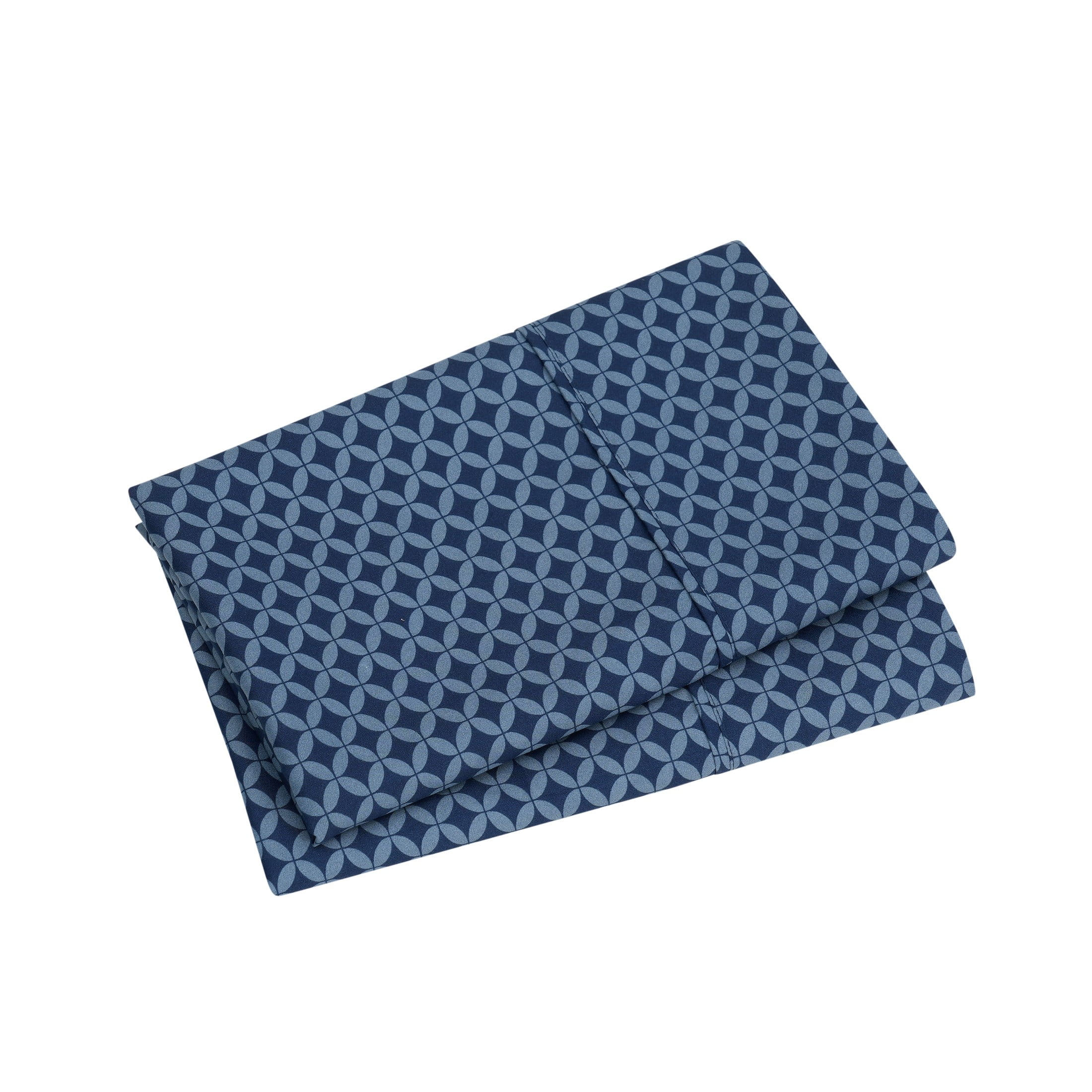 Mainstays Super Soft Brushed Microfiber Pillowcase Set, Navy Geo, Standard/Queen, 2 Piece