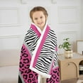thumbnail image 6 of Zebra Stripes Sherpa Blanket Leopard Print Throw Blanket Kids Girls Pink Black White Zebra Leopard Fur Plush Blanket Ultra Soft Decor Wild Animal Skin Fuzzy Blanket for Sofa Bed Couch,Baby 30x40 Inch, 6 of 7