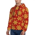 thumbnail image 3 of Fotbe Men's Hoodie with Christmas With Gold Snowflakes Pattern - Kangaroo Pocket Pullover Hooded Sweatshirt, Perfect for Daily Wear, Travel, and Home-4X-Large, 3 of 7