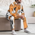 thumbnail image 7 of Naloa Funny Cats Men’s Pajamas Set - Long Sleeve Button Down Sleep Shirt and Pajama Bottoms Sleepwear Set-Small, 7 of 7
