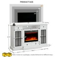 thumbnail image 4 of Sunmthink 58" Fireplace TV Stand for TVs up to 65 Inch, Entertainment Center with 23" Electric Fireplace, Glass Doors, Media Console Cabinet for Living Room, White, 4 of 7
