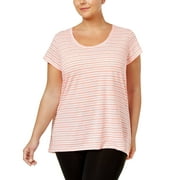 Calvin Klein Womens Plus Size Striped T-Shirt