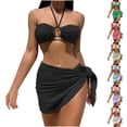thumbnail image 1 of Sentmoon Bikini Women High Cut Womens Bathing Suit Tummy Control Push Up Solid Color Oversized Swimsuit Women Summer Beach Essentials for Family for Confidence and Comfort, 1 of 7