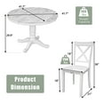 thumbnail image 6 of EUROCO 42" 5-Piece Round Dining Table Set,Kitchen Table Set with Solid Wood Table and 4 Chairs for Dining Room,White, 6 of 8