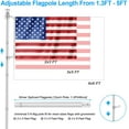 thumbnail image 3 of Upgraded Flag Pole Kit w/ 2-Position Bracket Holder & w/Spinning Rings - 5FT to 6Ft 1" Metal Flagpole Kit for 3x5 & 4x6 American Flag - Yard House Wall Mount Flag Pole for Residential (5, 3 of 7