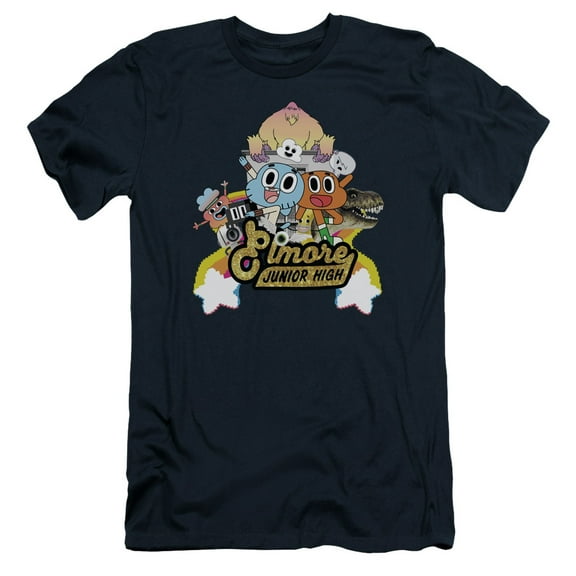 Amazing World Of Gumball Elmore Junior Women's T-Shirt High S/S Adult 30/1 T-Shirt Navy