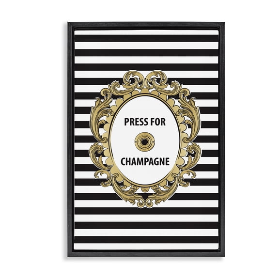 Stupell Industries Art Deco Press For Champagne Celebration Black Floating Frame Canvas Art, 17 x 25, by Martina Pavlova