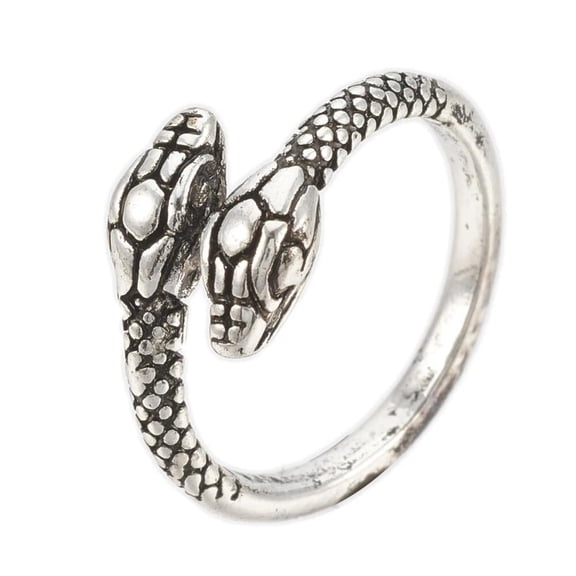 Finger Textured Ring Snake Antique Silver Adjustable Statement Polished Comfort Fit P398